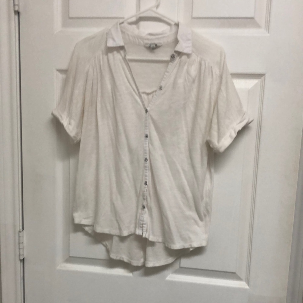 Lucky Brand Cream Relaxed Button Down Shirt